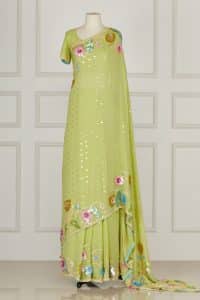 Green embellished sari set by Abu Jani Sandeep Khosla (1)