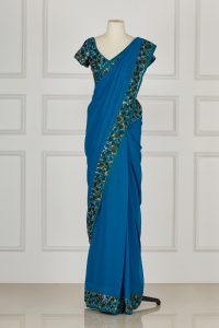 Blue embellished sari set by Pallavi Jaikishan (2)