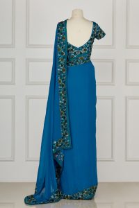 Blue embellished sari set by Pallavi Jaikishan (3)