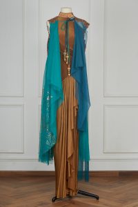 Gold jacket and skirt set by Kiran Uttam Ghosh (1)