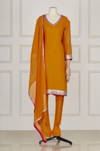 Orange embellished kurta set by Abu Jani Sandeep Khosla (1)