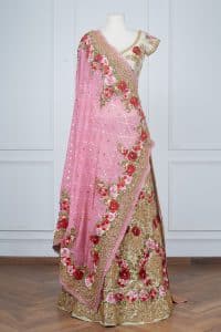 Pink embroidered lehenga set by Pallavi Jaikisshan (1)