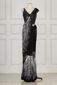 Black sequin embellished sari set by Rina Dhaka (2)