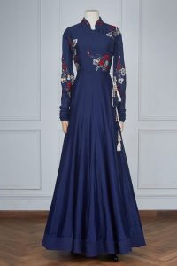 Blue embroidered angrakha set by Rohit Bal (1)