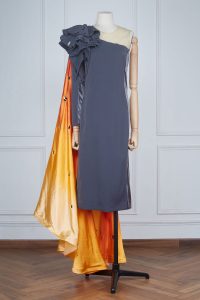 Grey embellished one-shoulder dress by Archana Kochhar (1)