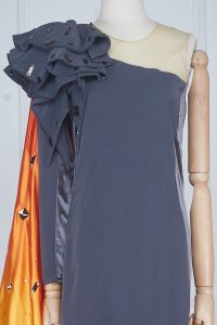 Grey embellished one-shoulder dress by Archana Kochhar (3)