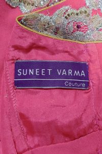 Multicolour floral applique sari set by Suneet Varma (5)