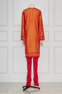 Orange silk kurta set by Abu Jani Sandeep Khosla (3)