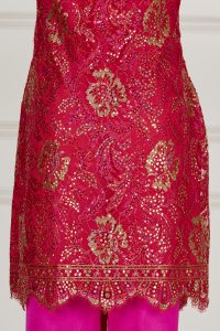 Pink floral embroidered kurta set by Adarsh Gill (4)