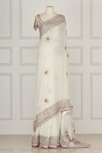 White embroidered sari set by Radhika Naik (1)