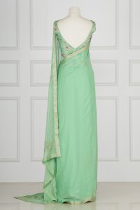 Green stone studded sari set by Adarsh Gill (3)
