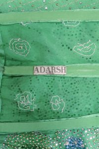 Green stone studded sari set by Adarsh Gill (5)