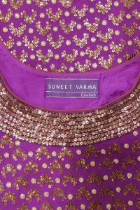 Purple sequin embellished kurta set by Suneet Varma (4)