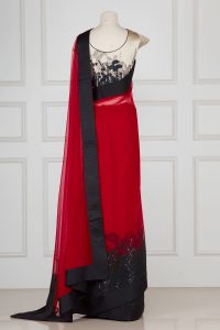 Red sequin embellished sari set by Shantanu Goenka (3)