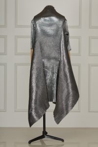 Silver asymmetrical jacket by Kiran Uttam Ghosh (2)