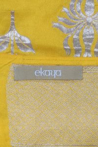 Yellow floral woven sari by Ekaya (3)