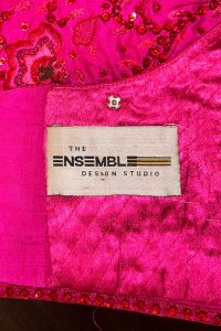 Pink floral embroidery saree set by Ensemble (4)
