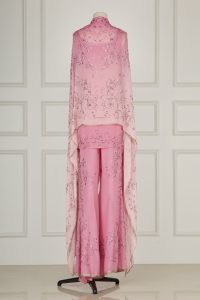 Pink stone studded cape kurta set by Suneet Varma (2)