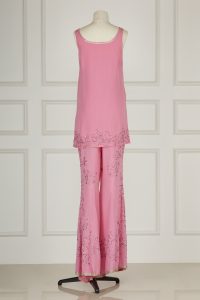 Pink stone studded cape kurta set by Suneet Varma (4)
