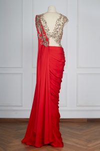 Red zardozi embroidery gown set by Sonaakshi Raaj (2)