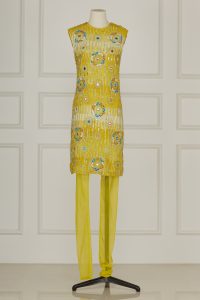Yellow sequin and mirror kurta set by Rina Dhaka (2)