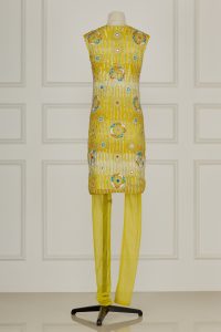 Yellow sequin and mirror kurta set by Rina Dhaka (3)