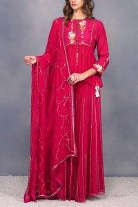 Red sequinned sharara set (1)