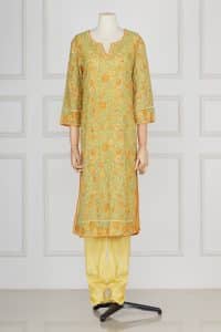 Yellow floral embroidery kurta set by Abu Jani Sandeep Khosla (2)