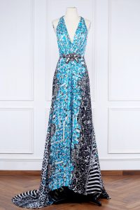Blue artsy printed halter dress (1)