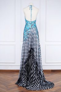 Blue artsy printed halter dress (2)