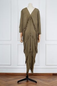 Green fringed pleated dress by Scarlet Sage (2)