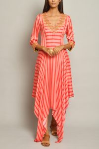 Pink striped dress (1)