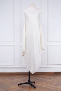 White floral embroidered asymmetrical dress (2)