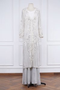 White sequin embellished jacket set (1)