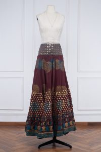 Brown circular printed skirt (1)