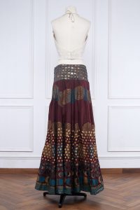 Brown circular printed skirt (2)