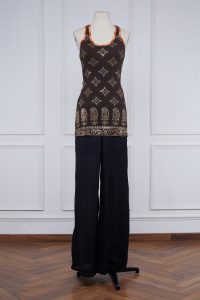 Brown sequin embroidered top (1)