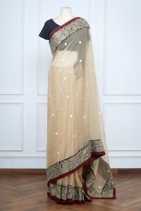 Neutral-parsi-gara-embroidered-saree-set