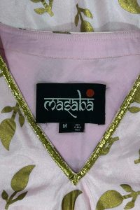 Pink leaf foil printed kurta set (4)
