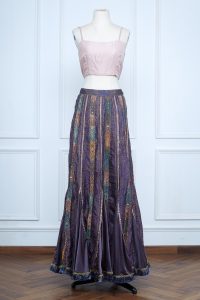 Purple embroidered skirt (1)