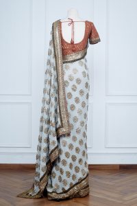 White leaf embroidered saree set (3)