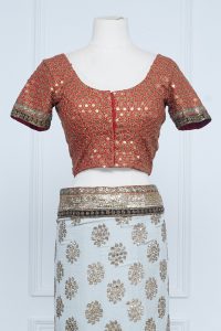 White leaf embroidered saree set (4)