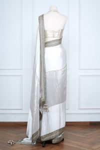 White panelled saree set (3)