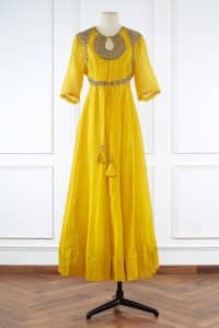 Yellow cotton silk anarkali set by Jayanti Reddy (2)