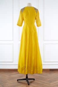 Yellow cotton silk anarkali set by Jayanti Reddy (3)