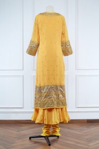 Yellow gota embroidered kurta set (3)