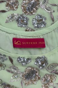 Green floral embroidery kurta sharara set by Surekha Jain (5)