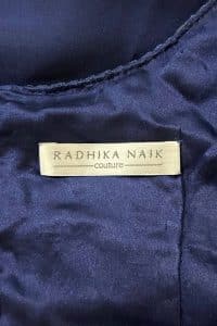 Navy blue floral embroidered saree set by Radhika Naik (5)