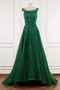 Green mirror and sequin work gown by Nitya Bajaj (1)