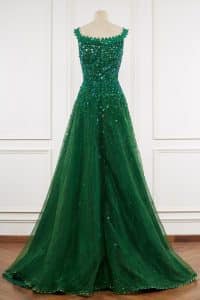Green mirror and sequin work gown by Nitya Bajaj (2)